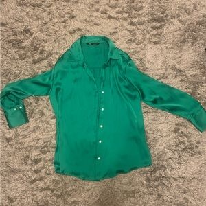 Zara Flowy Satin Effect Shirt